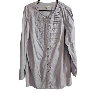J Jill‎ Long Sleeve Button Down Blouse Tunic Women's Size L